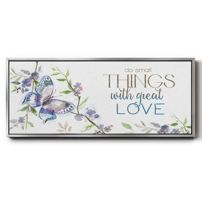 Small Things, Great Love - Floater Framed Canvas Print