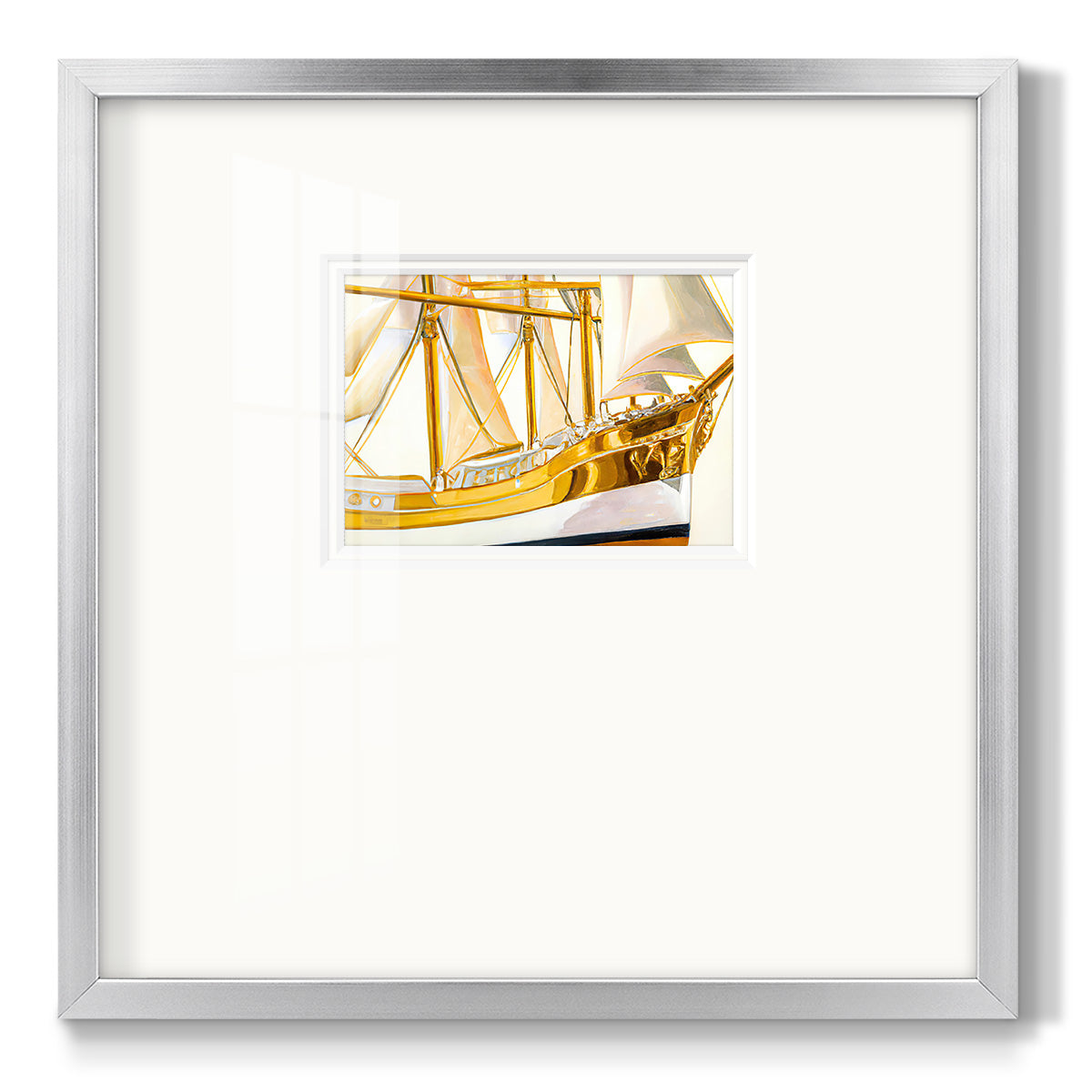 Gold Ship II - Double Matboard Framed Print