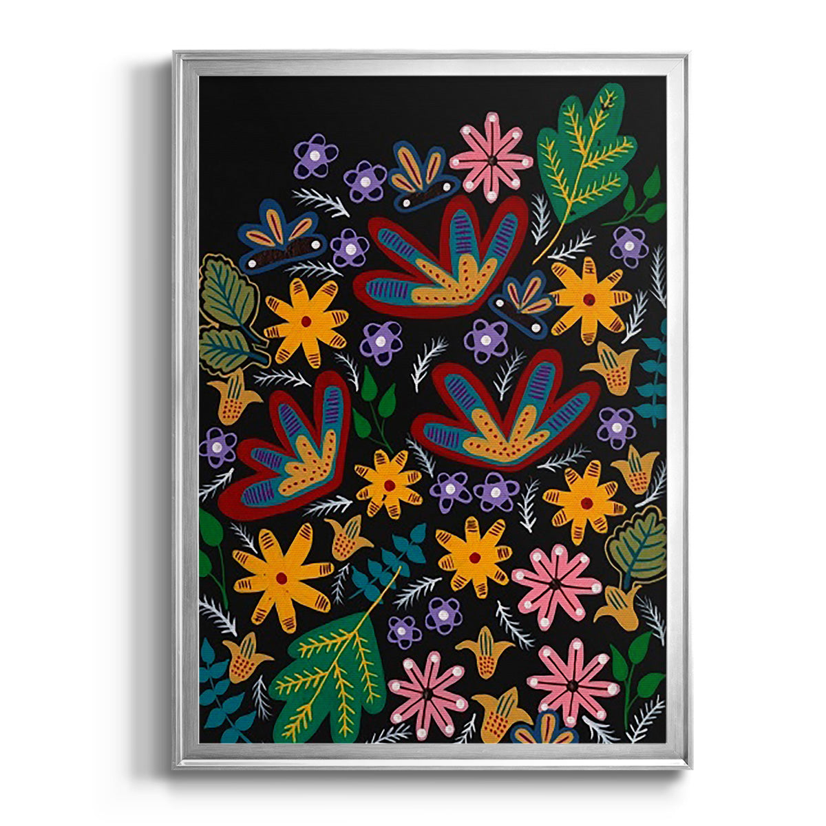 Muddled Flowers I - Modern Framed Canvas Print