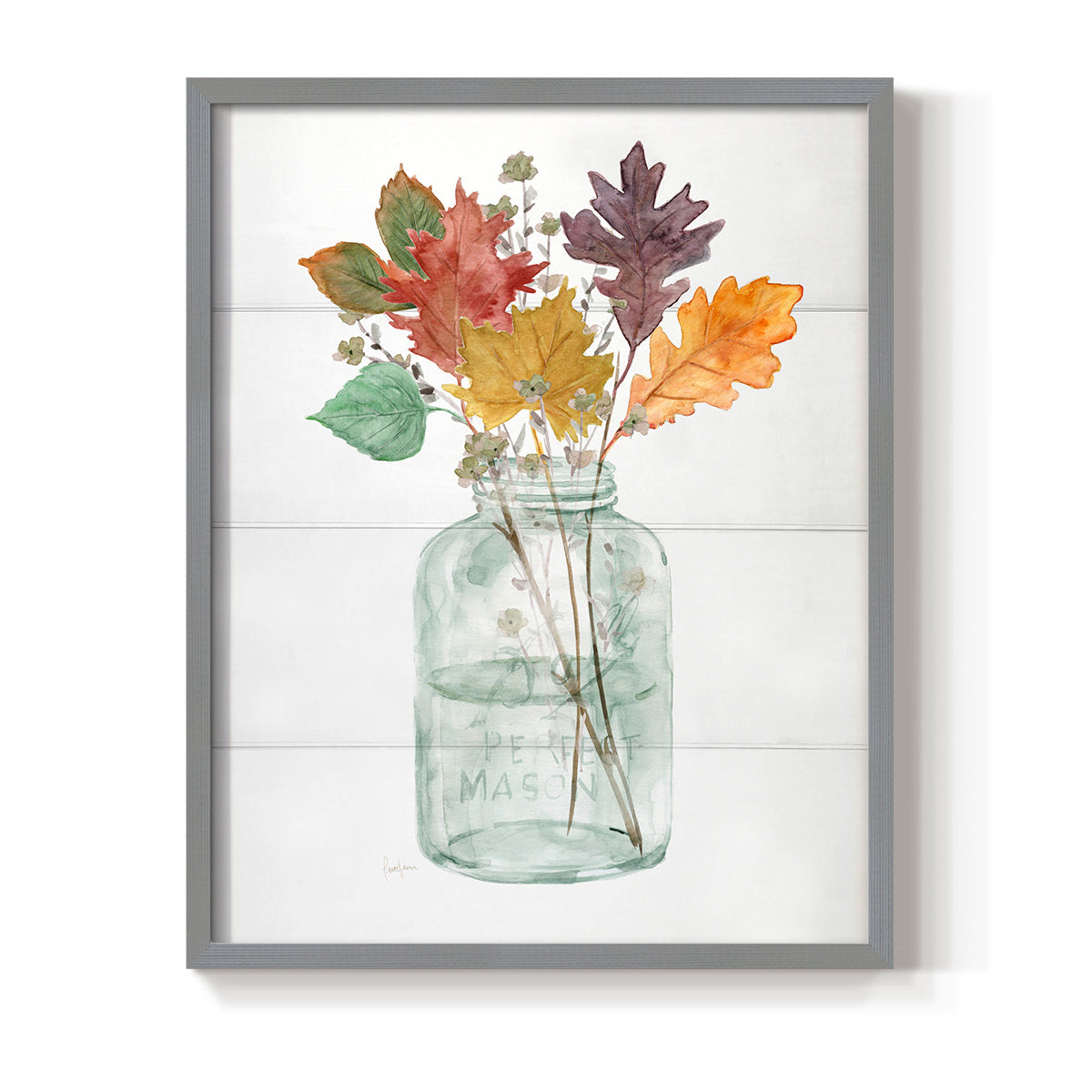 Harvest Home Leaves II - Restickable Framed Art Print