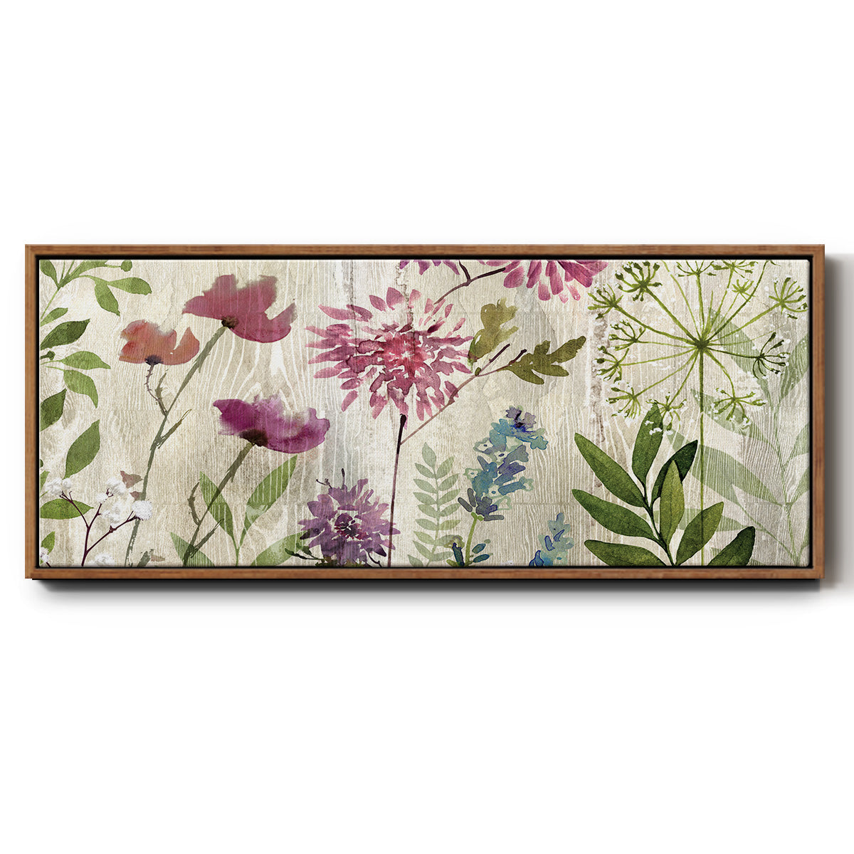 Meadow Flowers II - Floater Framed Canvas Print