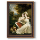 Classical portrait of the Frankland sisters by John Hoppner printed on canvas in an ornate bronzed mahogany wood frame with a vertical orientation.