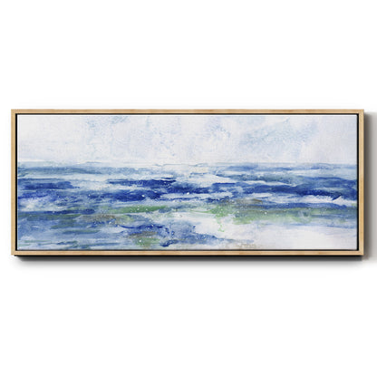 Soft Ocean Waters I - Floater Framed Canvas Print