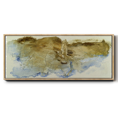 Golden Fissure I - Floater Framed Canvas Print