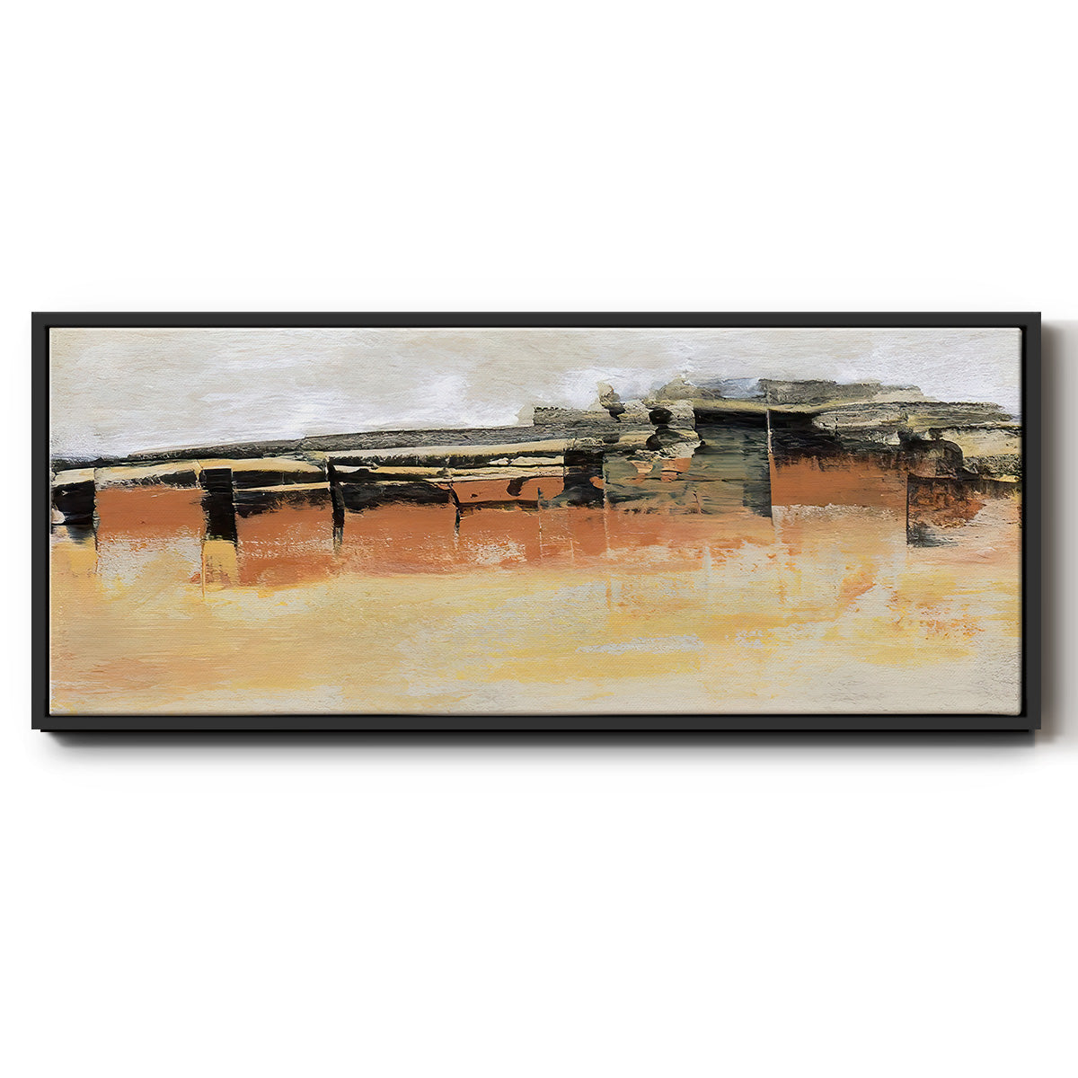 Bridges Ochre II - Floater Framed Canvas Print