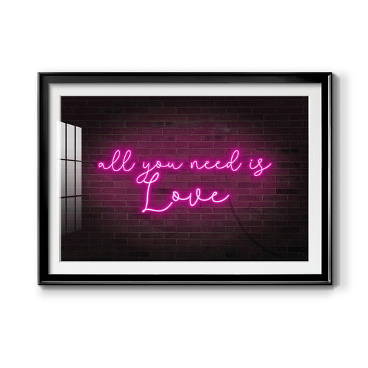 Neon Love I - Modern Framed Art Print