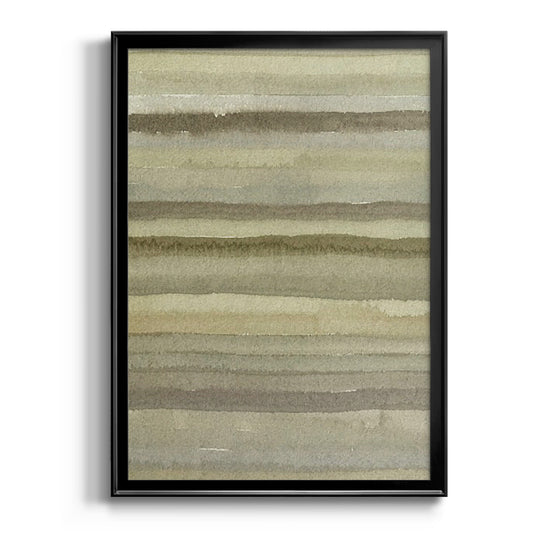 Lines in Neutral II - Modern Framed Canvas Print
