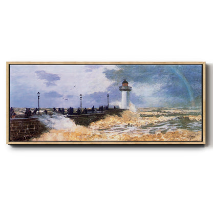 The Jetty at Le Havre, 1868 - Floater Framed Canvas Print