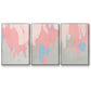 Blushing Abstract I - Framed Premium Gallery Wrapped Canvas L Frame 3 Piece Set - Ready to Hang