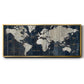 Old World Map Blue - Floater Framed Canvas Print