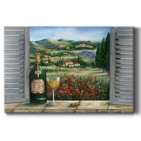 Tuscan White and Poppies - Canvas Art Print