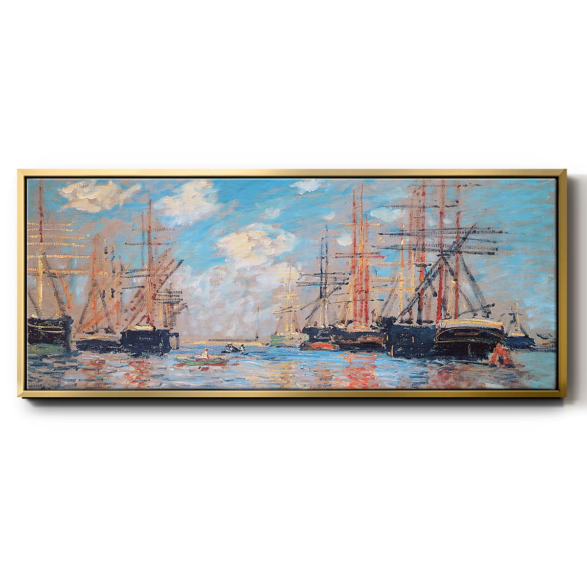 The Sea, Port in Amsterdam, 1874 - Floater Framed Canvas Print