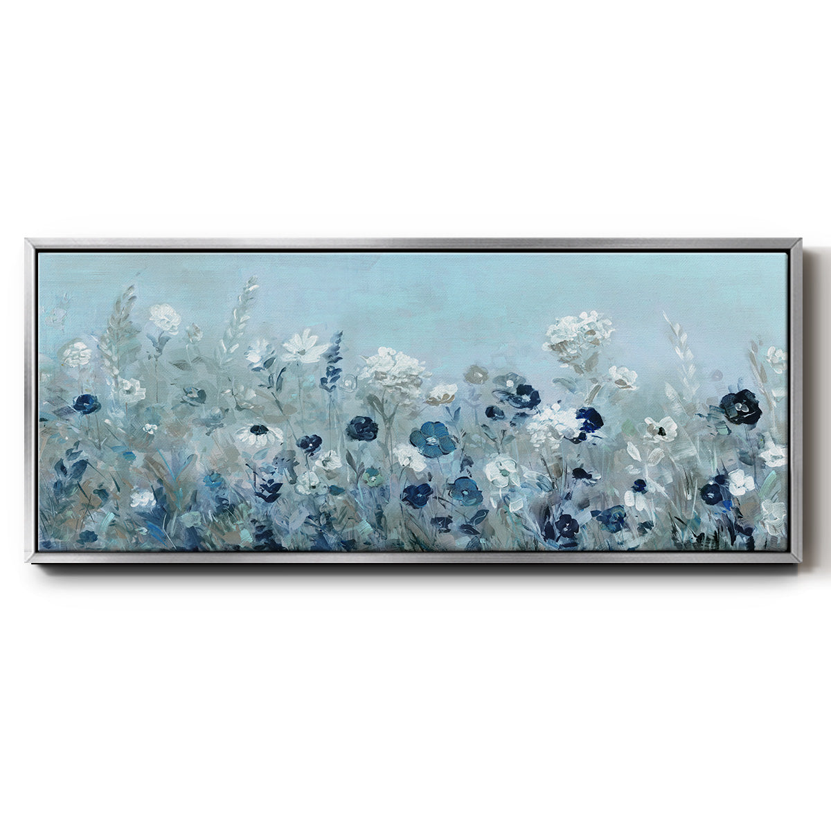 Teal Light Garden - Floater Framed Canvas Print