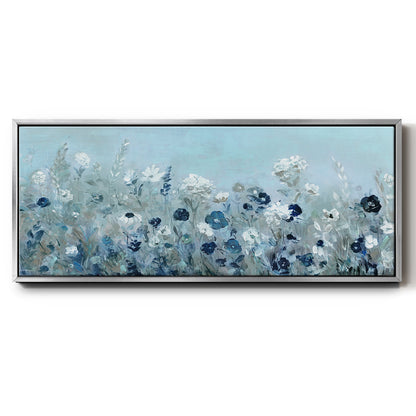 Teal Light Garden - Floater Framed Canvas Print