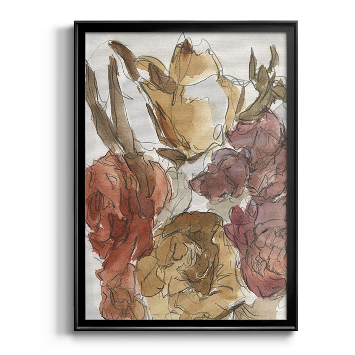 Cropped Floral Arrangement I - Modern Framed Canvas Print