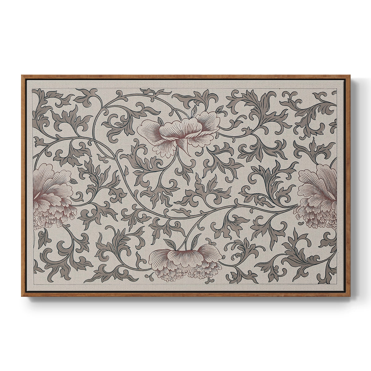 Vintage Abstract Print-XVII Premium Framed Gallery Wrapped Canvas in Floating Frame