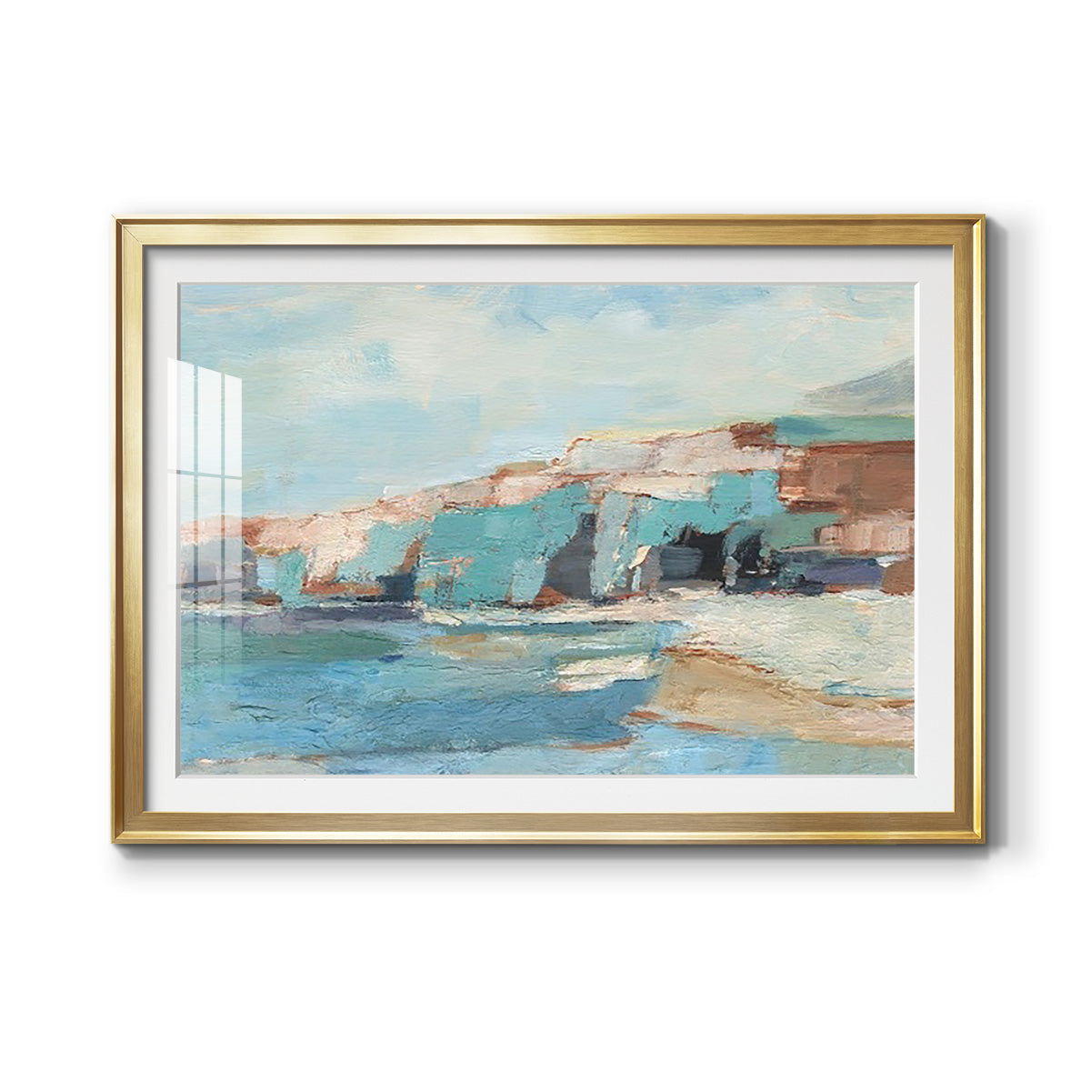 Turquoise Cliff Wall II Premium Framed Print - Ready to Hang