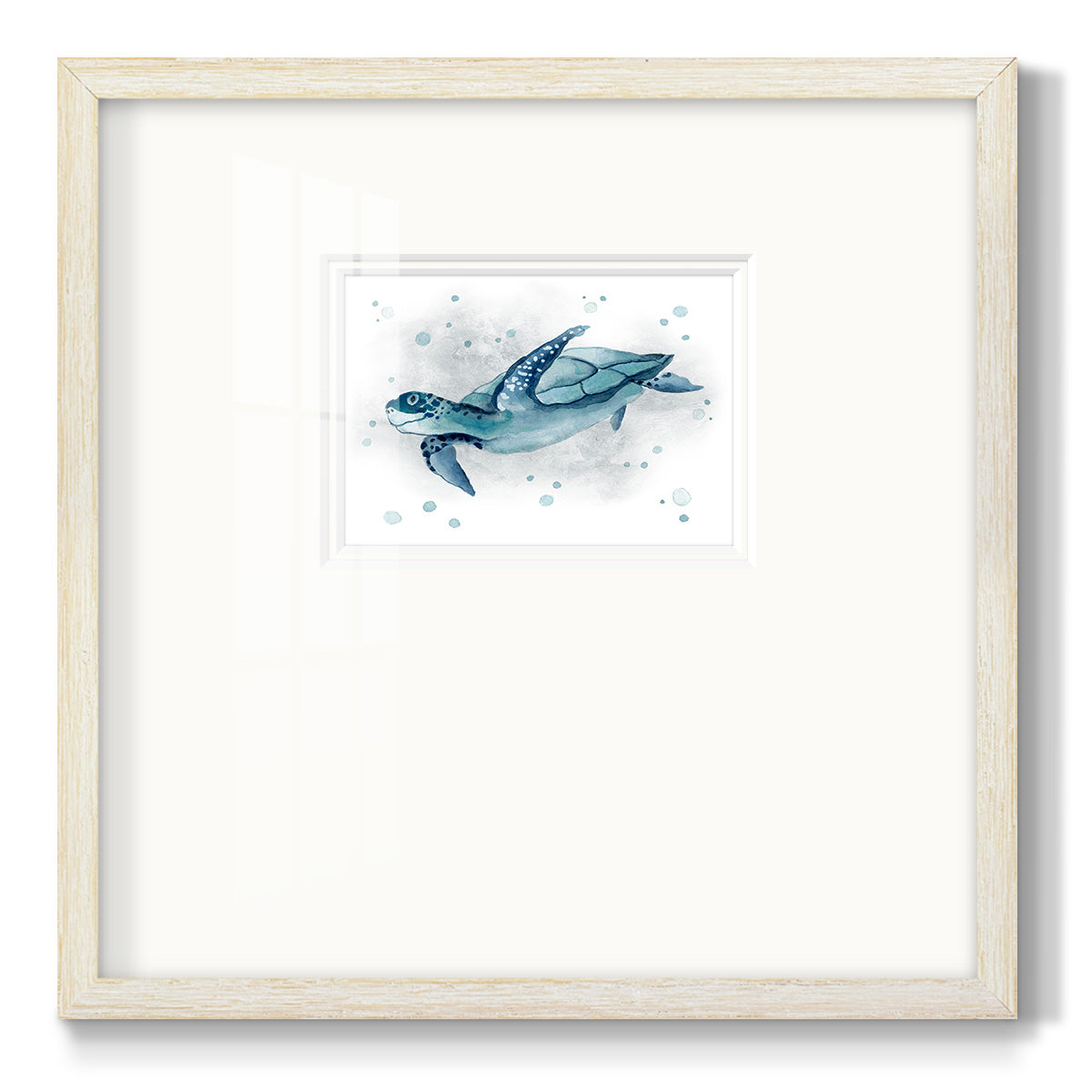 Blue Turtle II - Double Matboard Framed Print