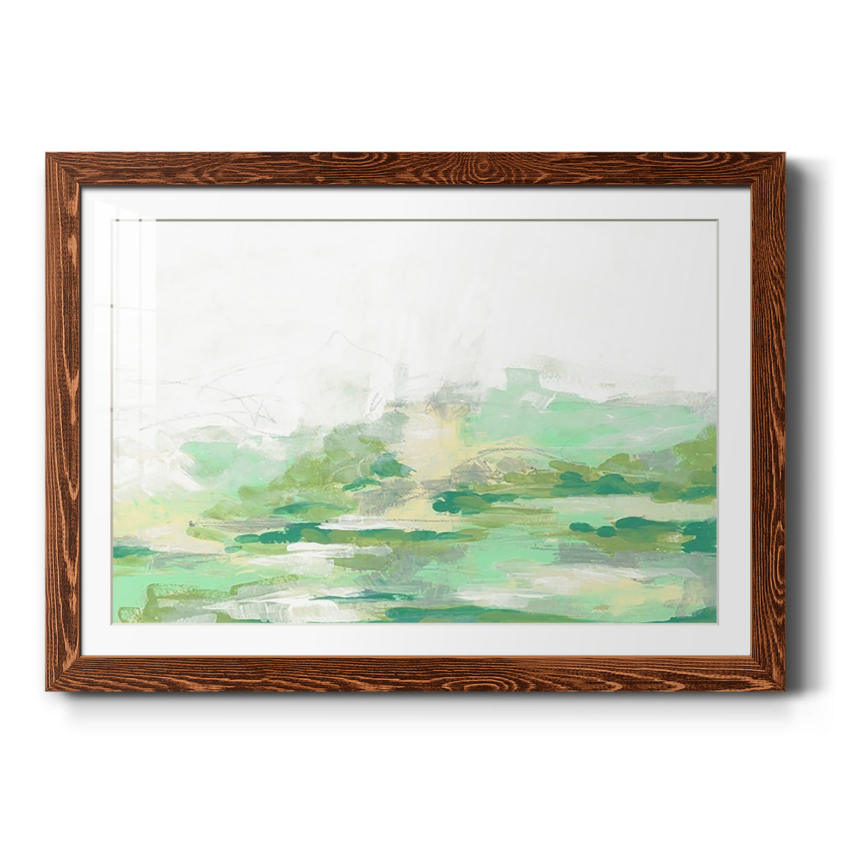 Green Mist Vista II - Barnwood Framed Art Print