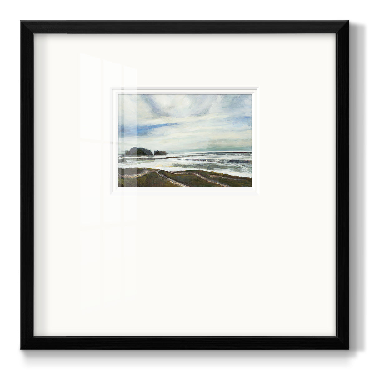 Abstract Rigid Coast Landscape - Double Matboard Framed Print