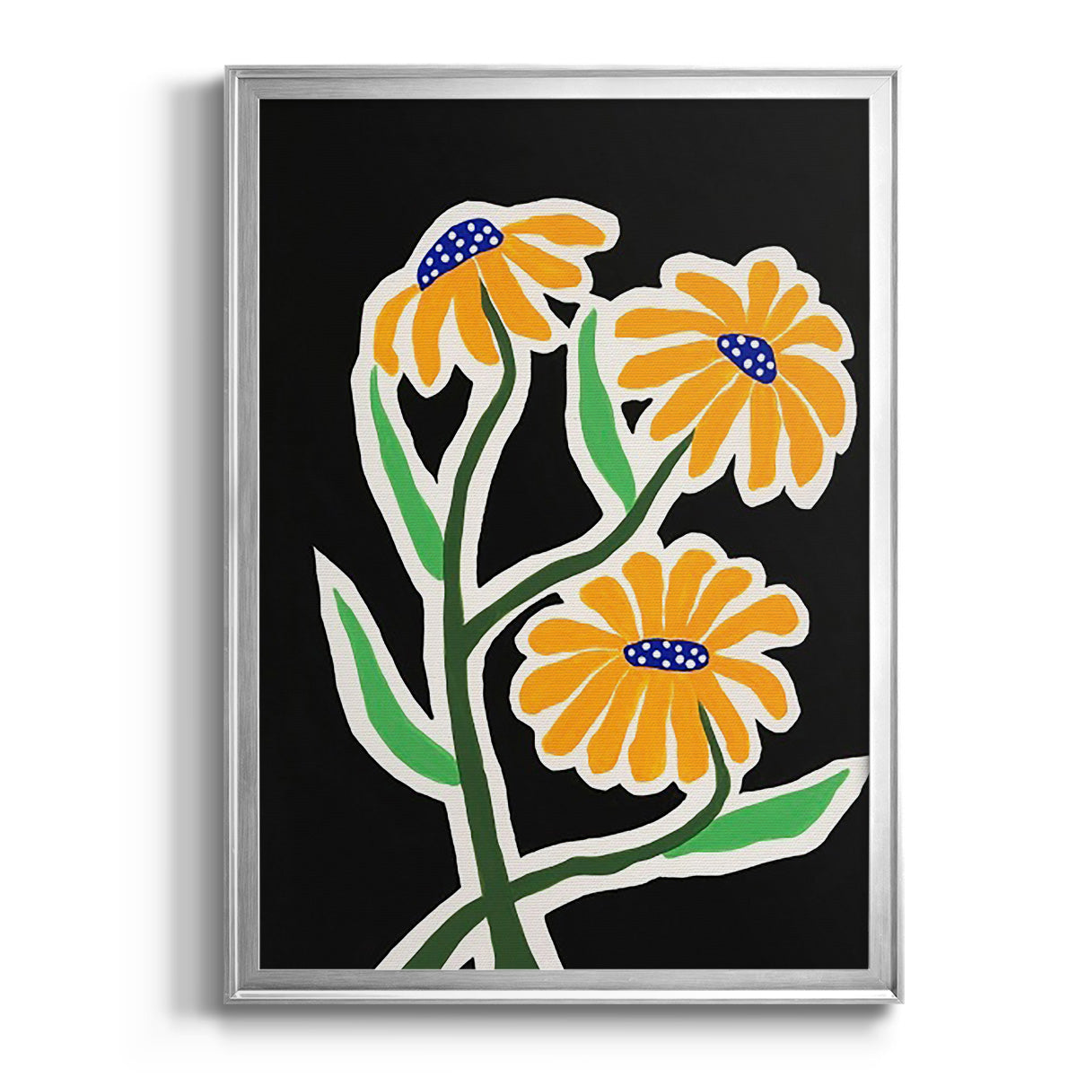 Pop Flowers I - Modern Framed Canvas Print