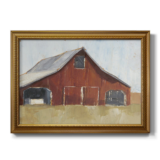 Rustic Red Barn I - Ornate Framed Canvas Print