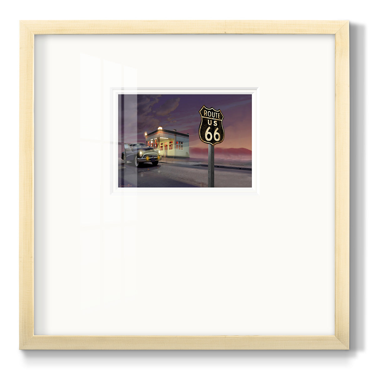 Route 66 - Double Matboard Framed Print