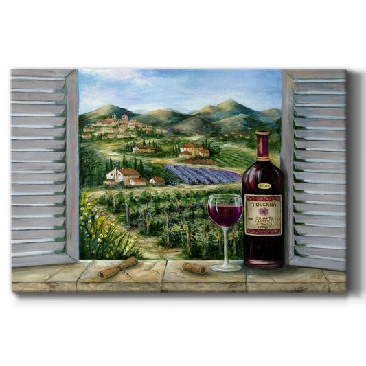 Tuscan Red and Vineyard - Canvas Art Print