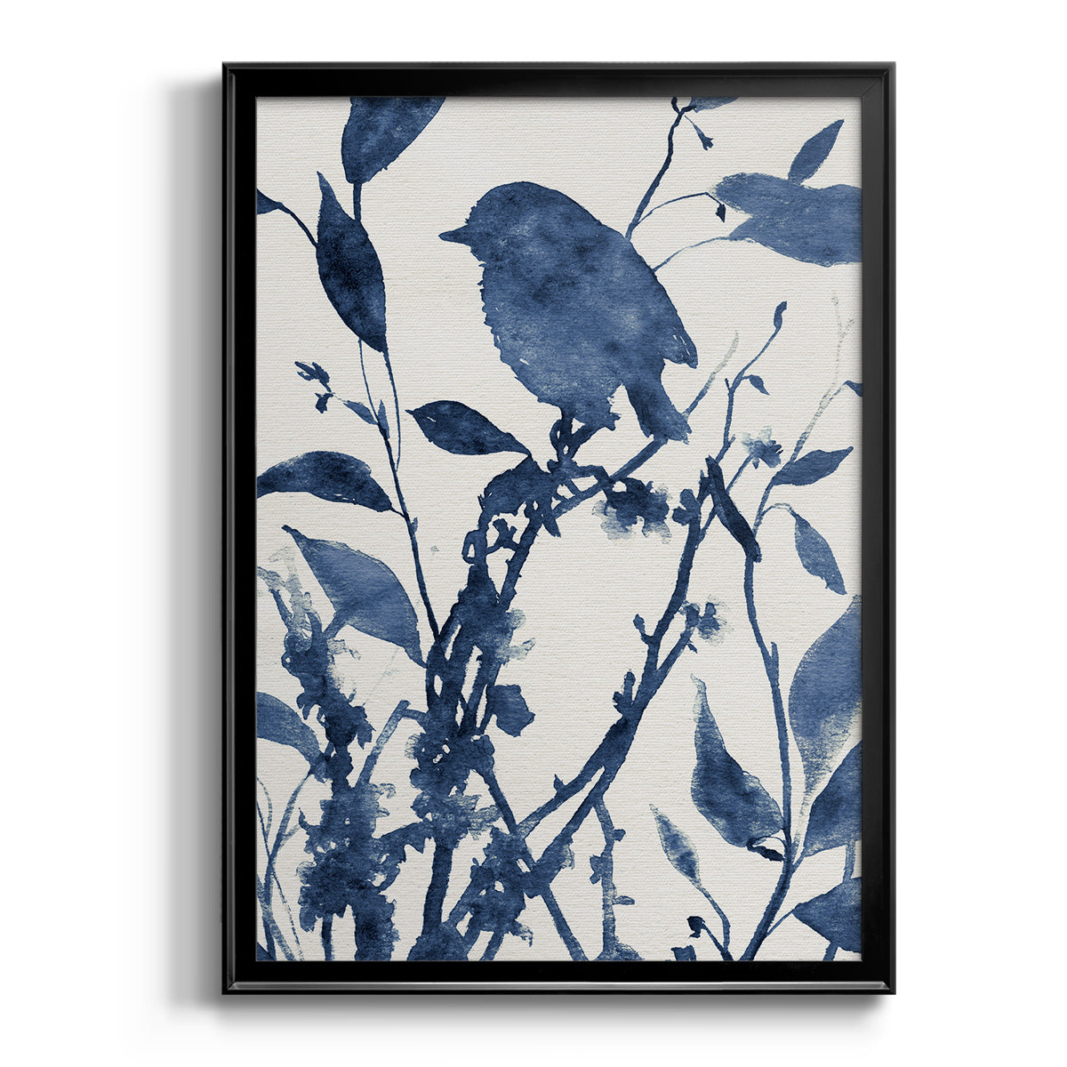 Bluebird Silhouette II - Modern Framed Canvas Print