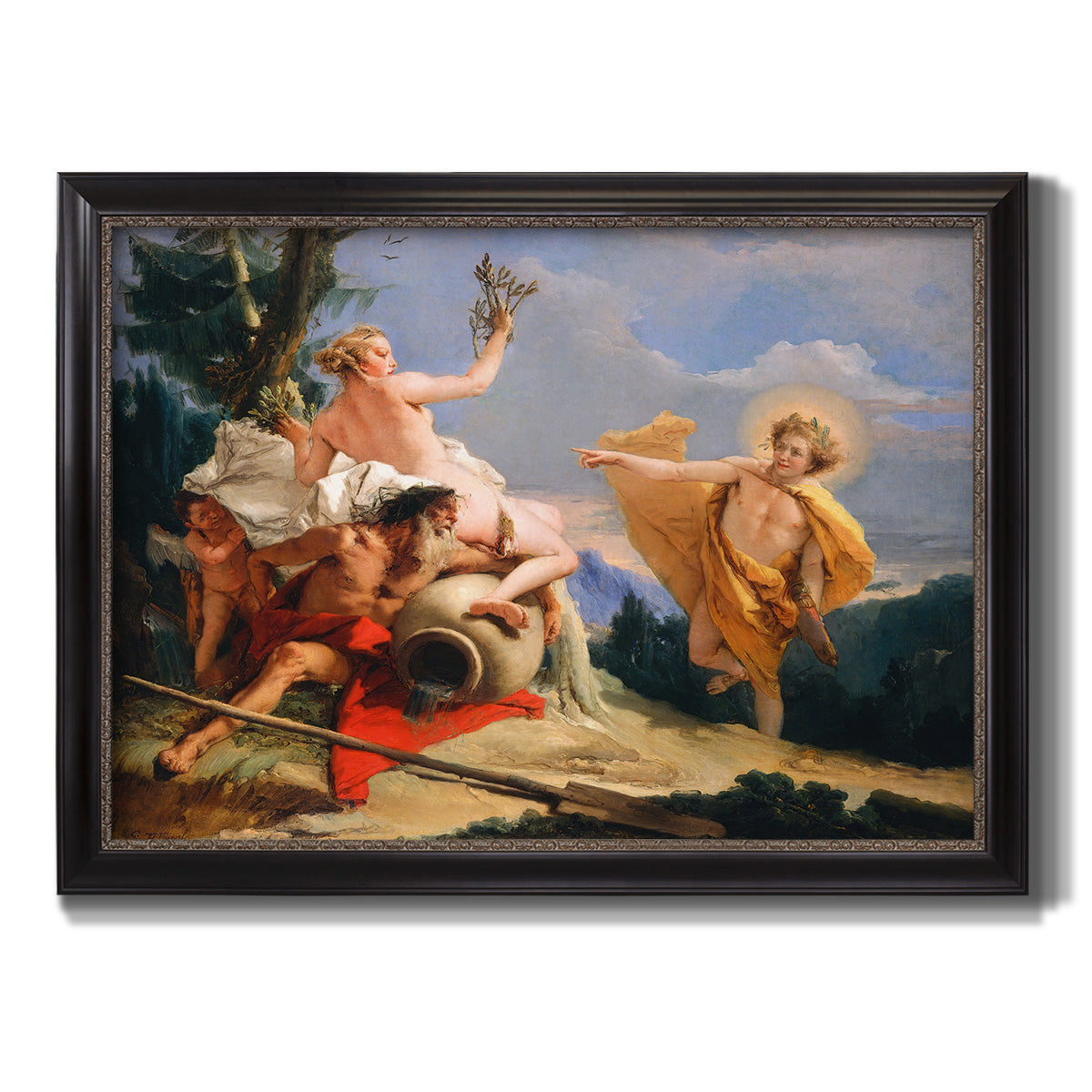 Apollo Pursuing Daphne - Ornate Framed Canvas Print