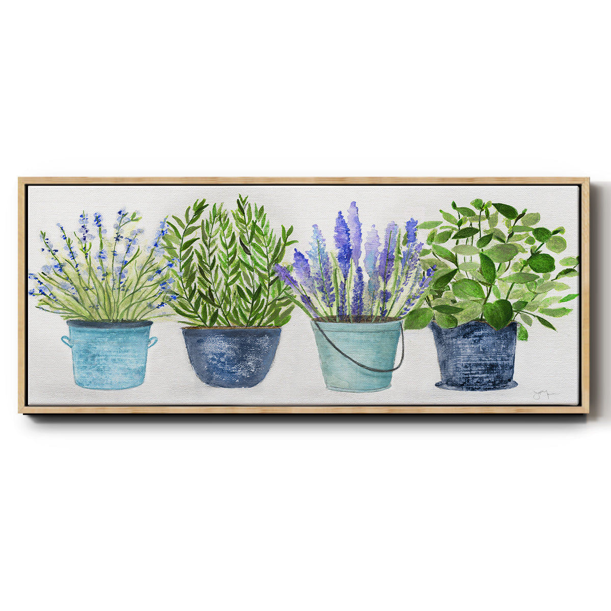 Fresh Herb Collection - Floater Framed Canvas Print