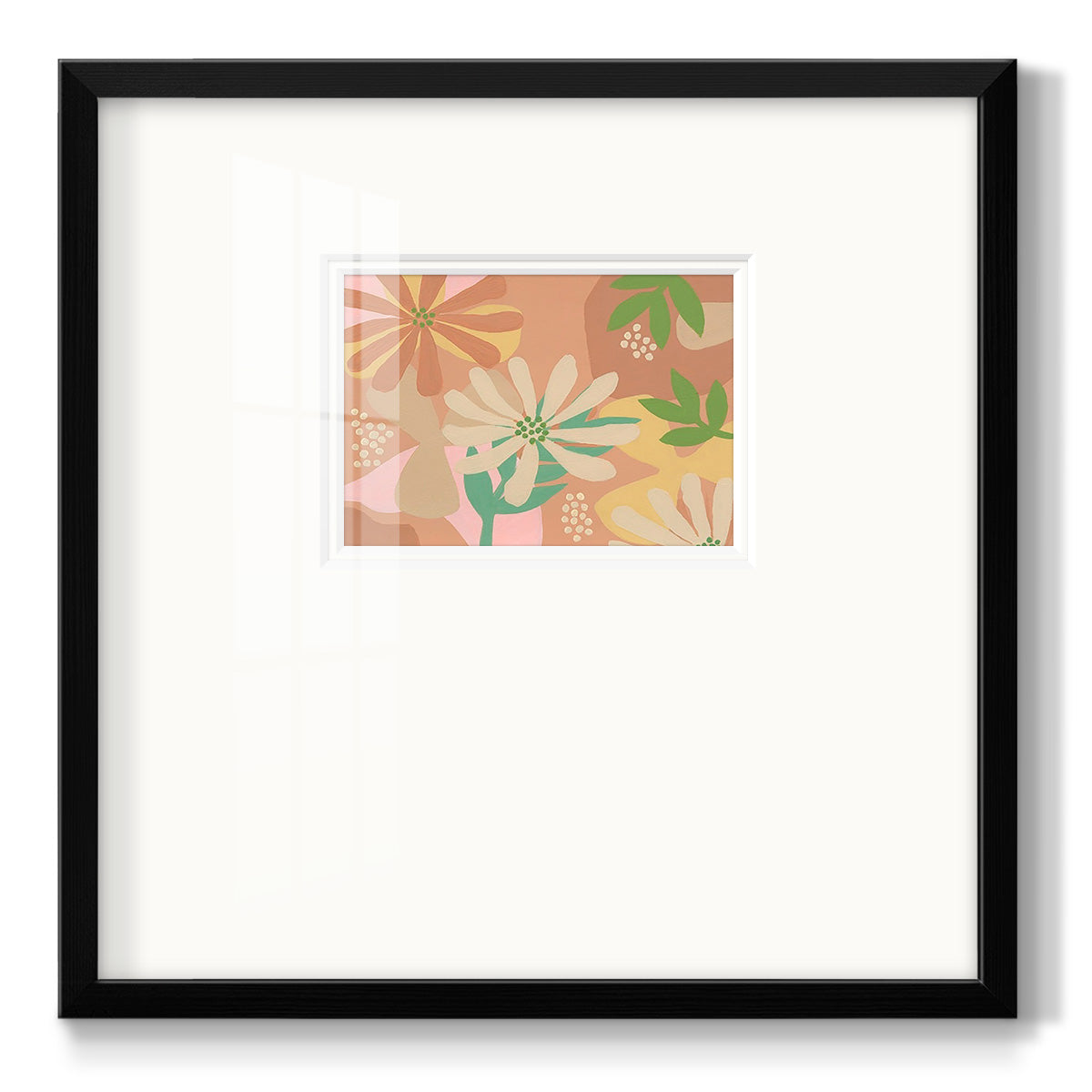 Neutral Blooms III - Double Matboard Framed Print