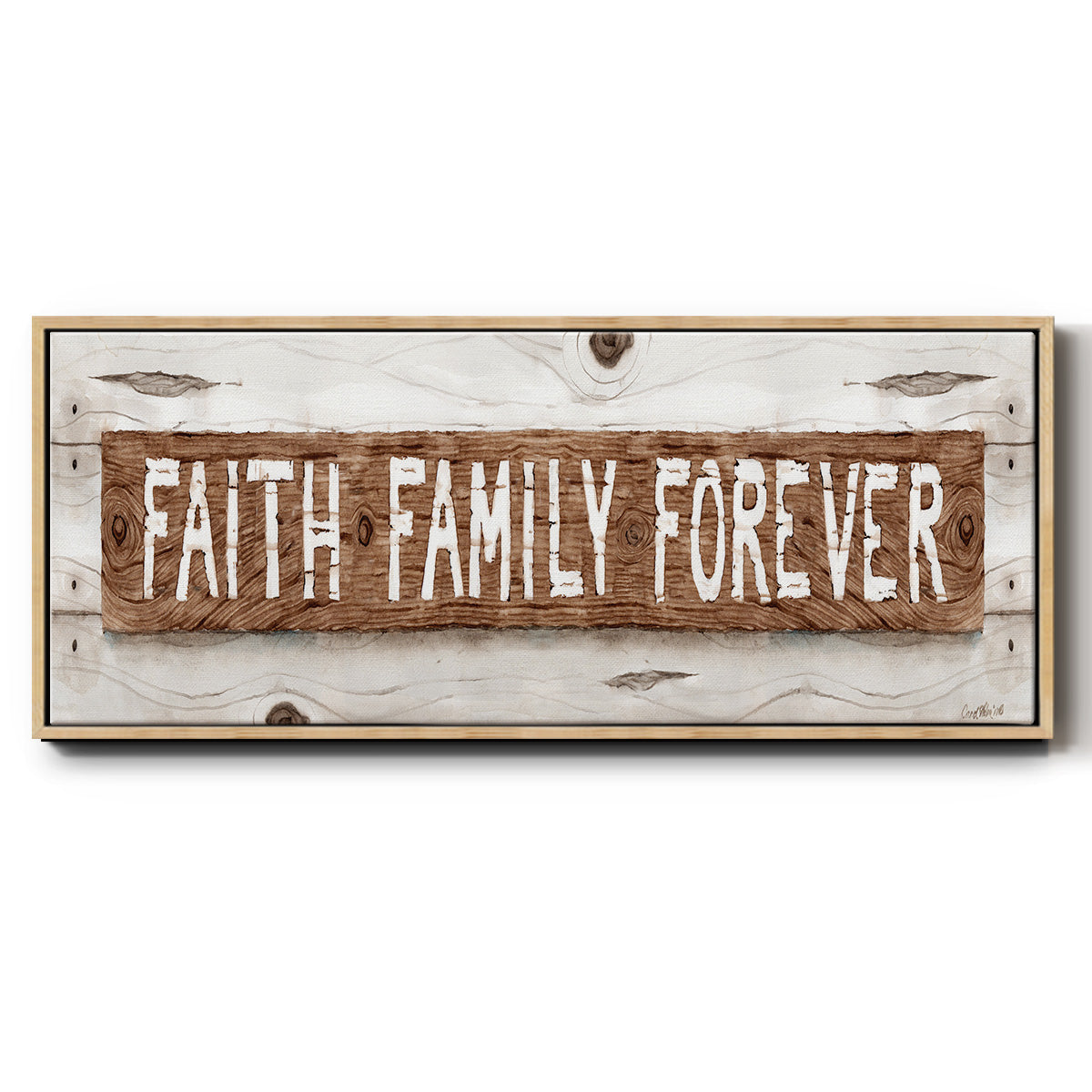 Faith Family Forever - Floater Framed Canvas Print
