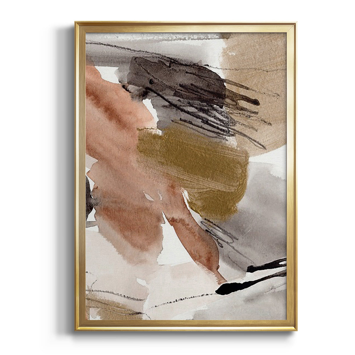 Antique Gold II - Modern Framed Canvas Print