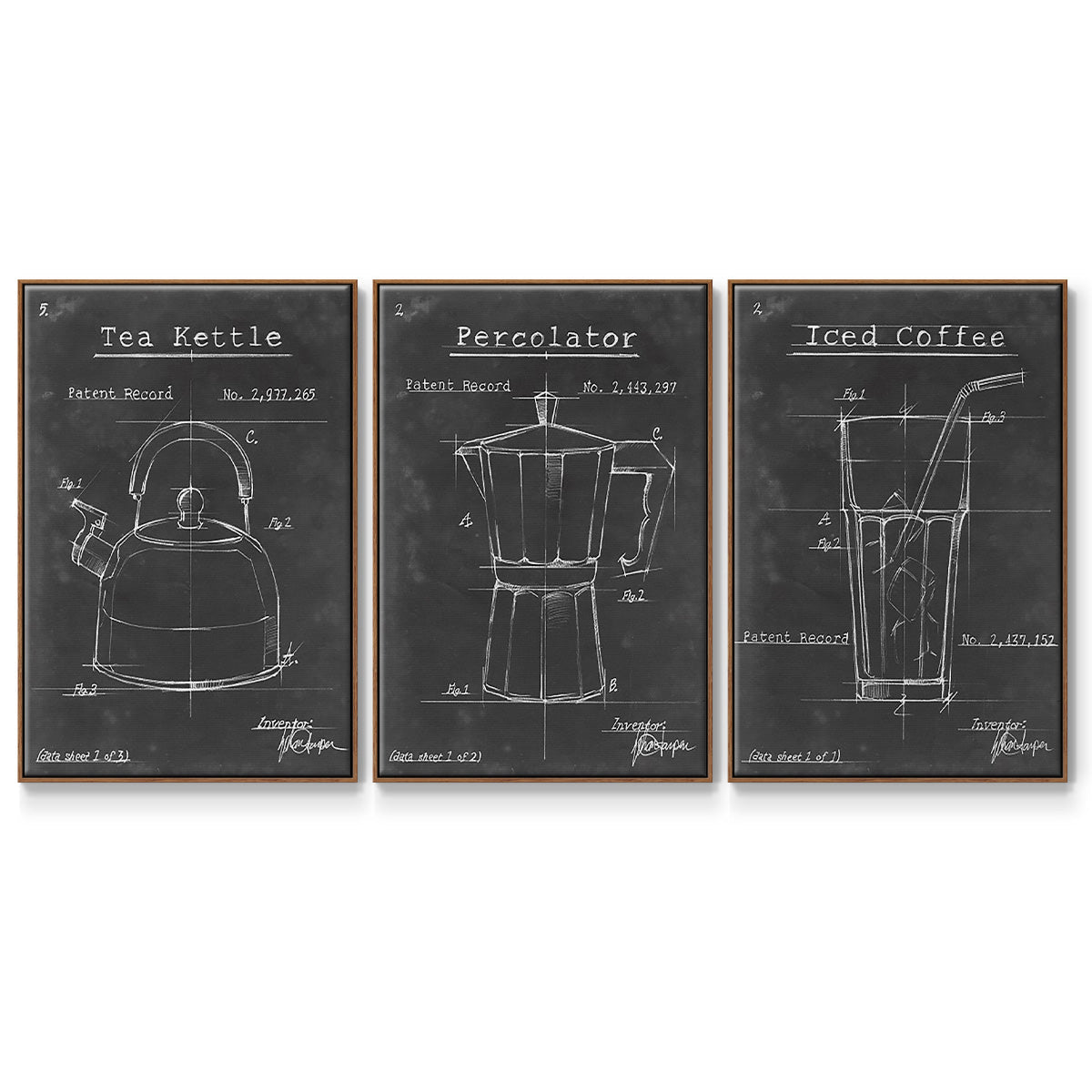 Morning Routine IV - Framed Premium Gallery Wrapped Canvas L Frame 3 Piece Set - Ready to Hang