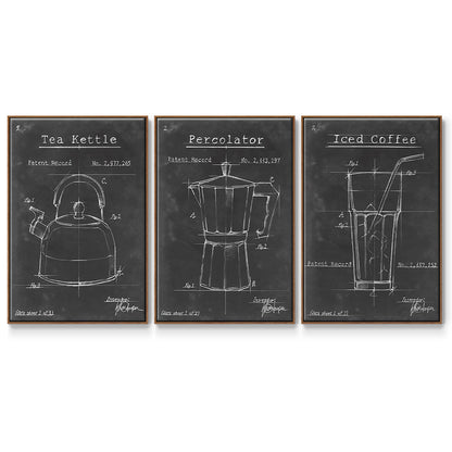 Morning Routine IV - Framed Premium Gallery Wrapped Canvas L Frame 3 Piece Set - Ready to Hang