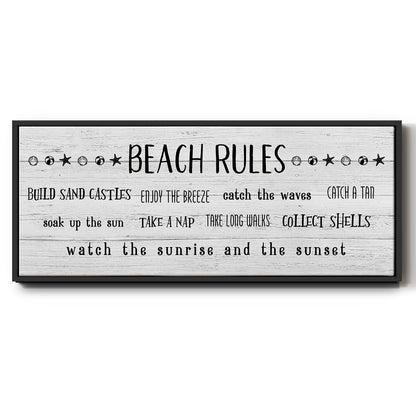 Rules of the Beach - Floater Framed Canvas Print