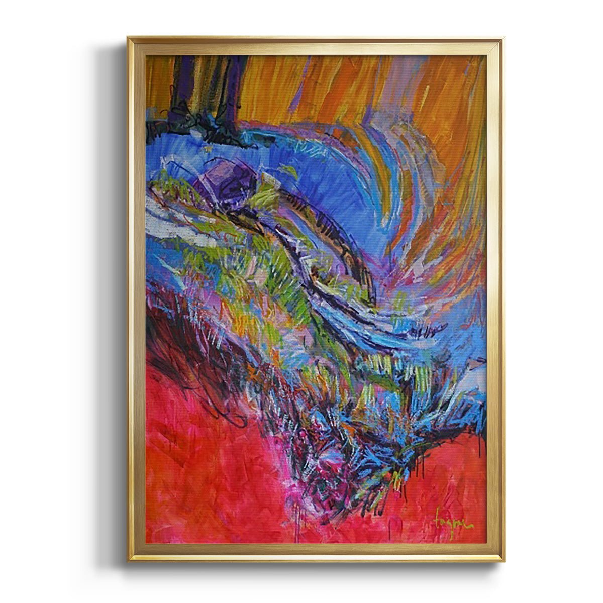 Vibrant Flow II - Modern Framed Canvas Print