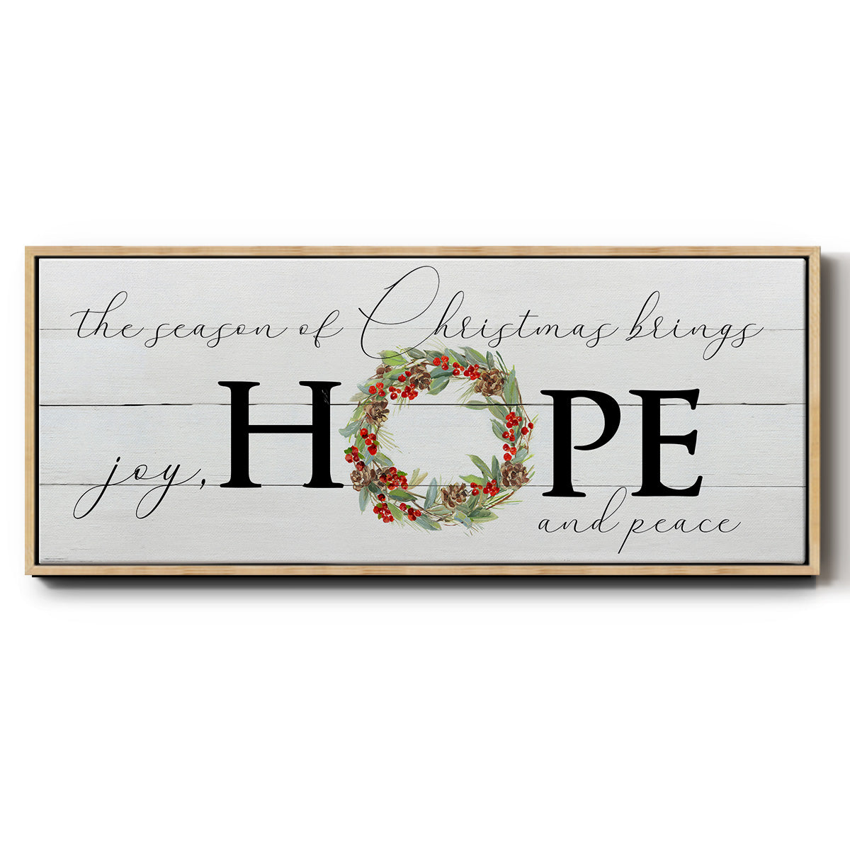 Joy Hope and Peace - Floater Framed Canvas Print