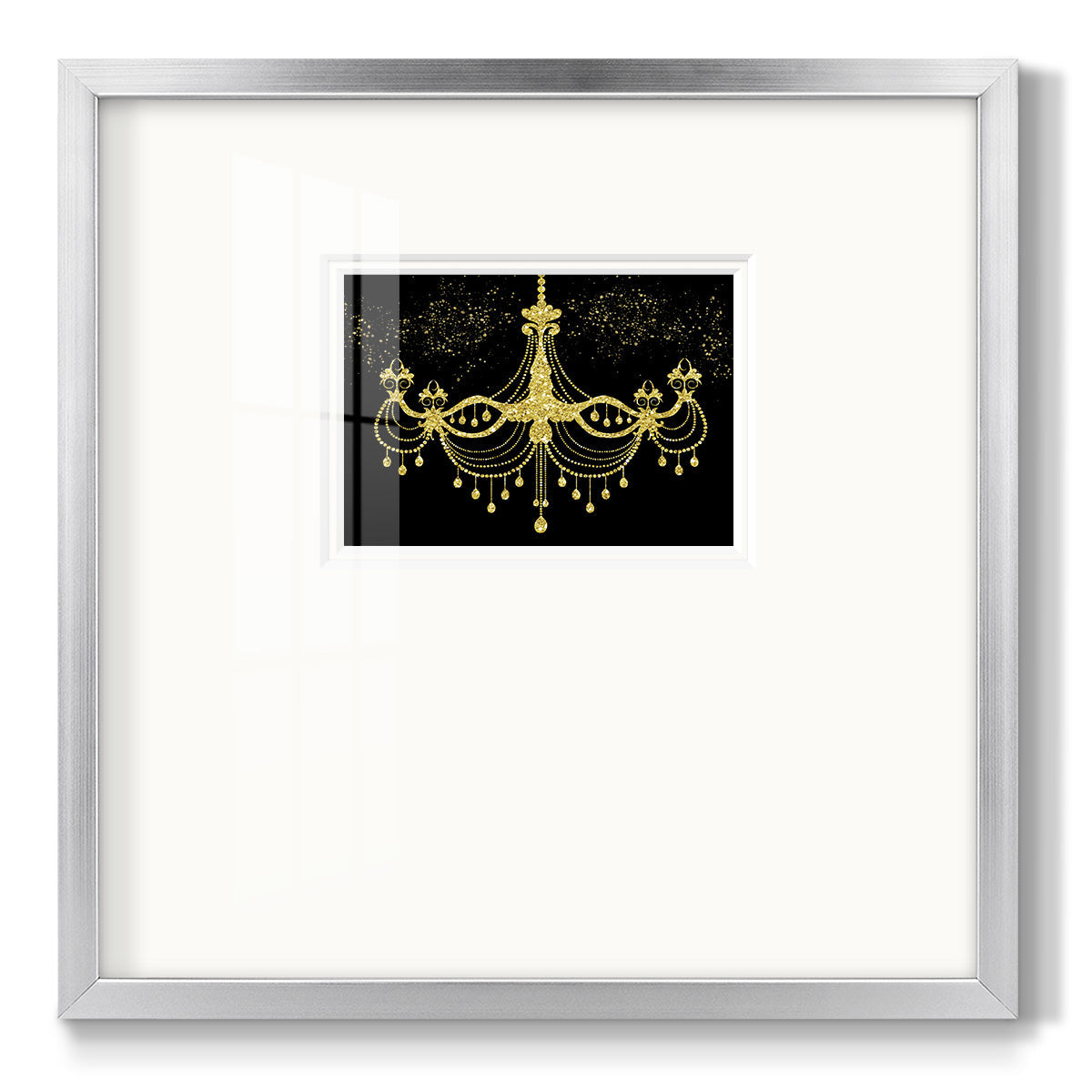 Golden Chandelier - Double Matboard Framed Print