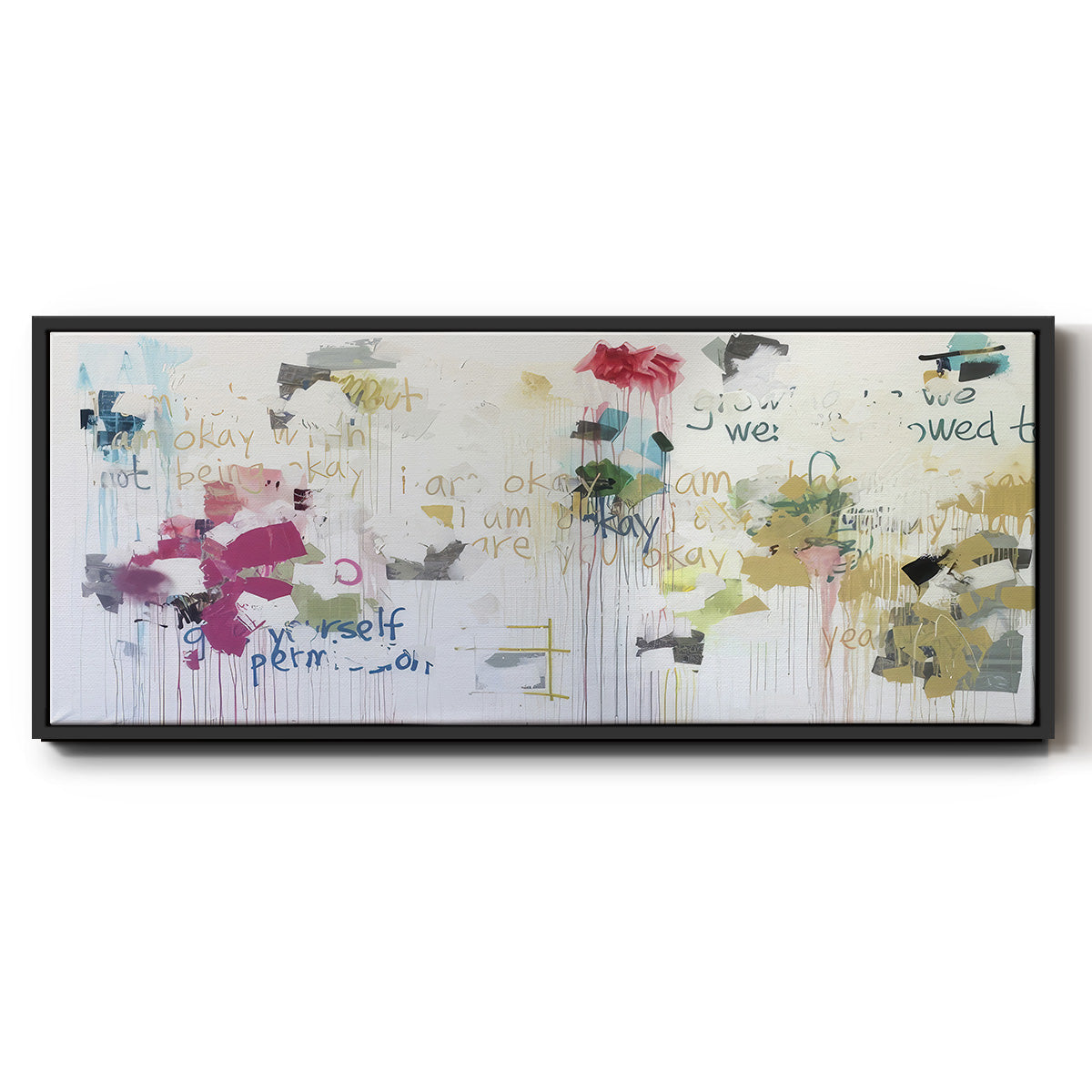 I'm Okay V - Floater Framed Canvas Print