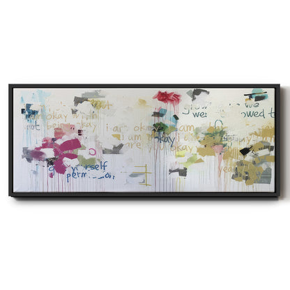 I'm Okay V - Floater Framed Canvas Print
