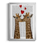 Giraffe Love - Modern Framed Canvas Print