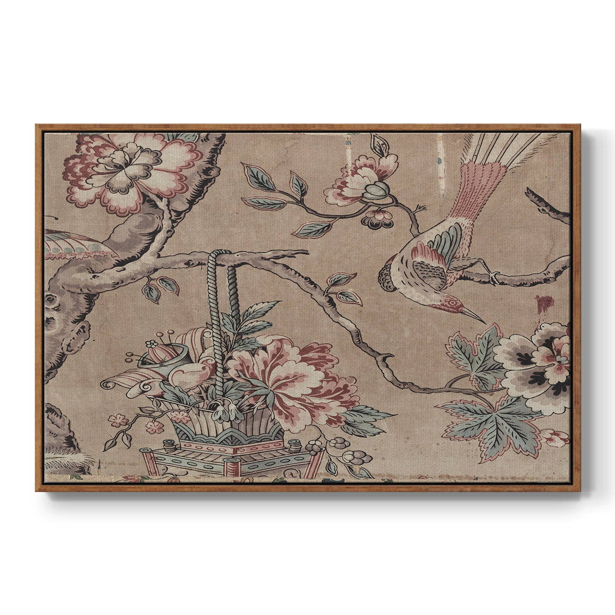 Vintage Abstract Print XVIII - Floater Framed Canvas Print