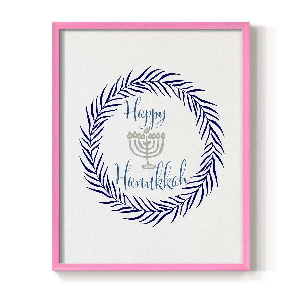 Hanukkah Wreath - Restickable Framed Art Print