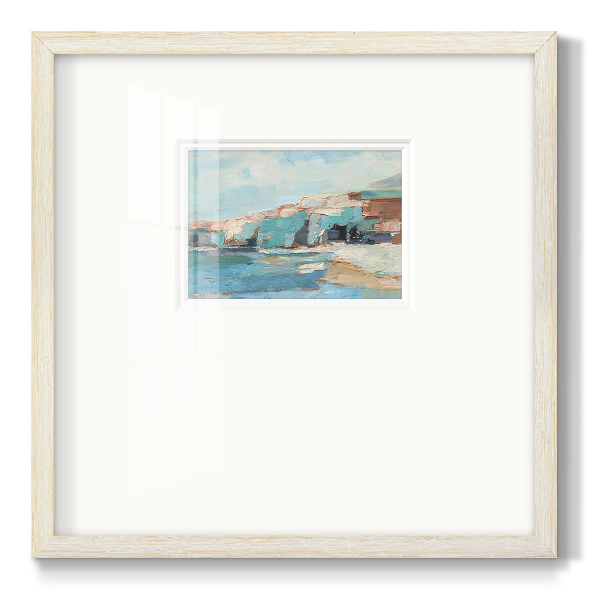 Turquoise Cliff Wall II Premium Framed Print Double Matboard