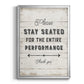 Please Stay Seated - Modern Framed Canvas Print