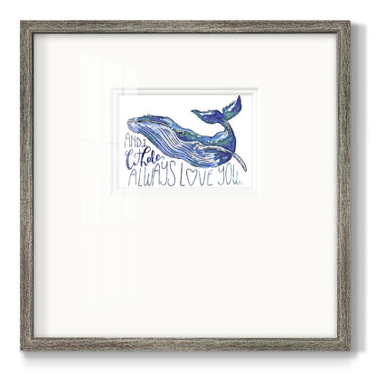 Whale Love I Premium Framed Print Double Matboard