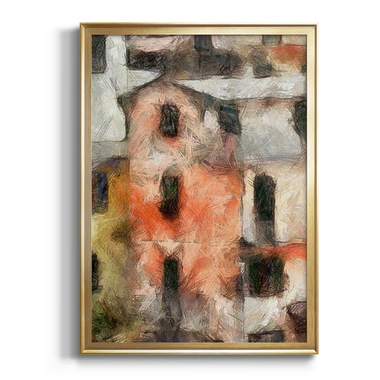 Stacked Houses IV - Modern Framed Canvas Print