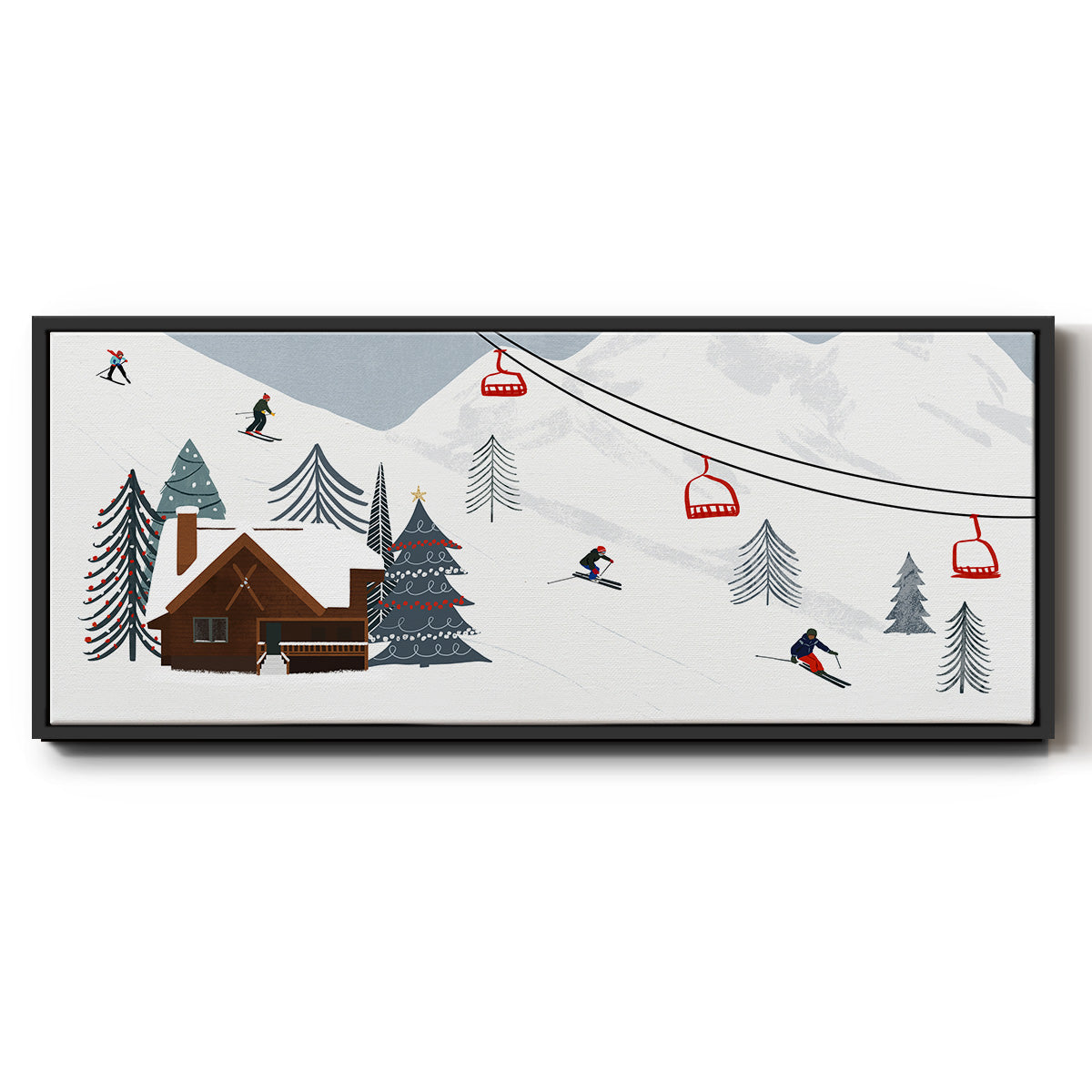Ski Slope Collection D - Floater Framed Canvas Print